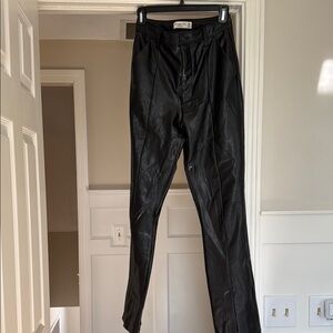Black Faux Leather Pants
